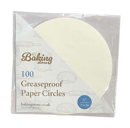 6 inch greaseproof circle cake tin liners 100 pack